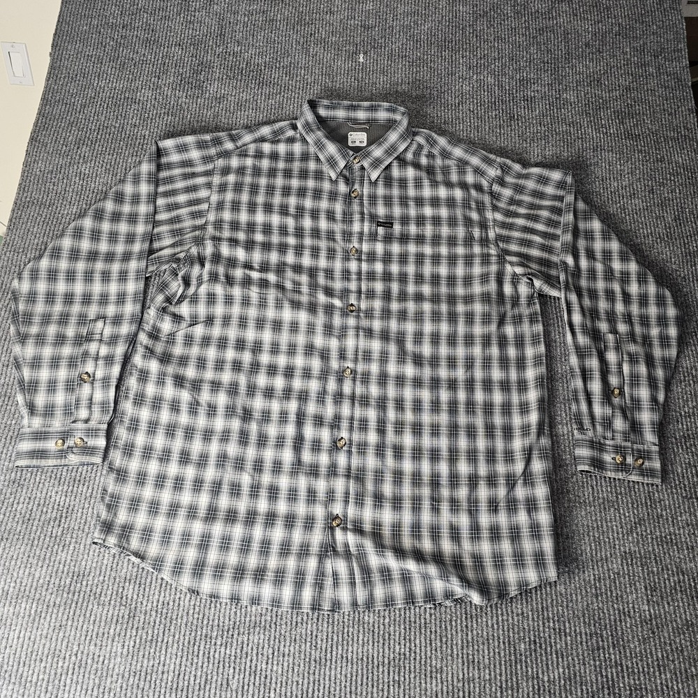 Columbia Shirt Mens XL Brown Gray Plaid Long Sleeve Button Front Lot 2 Casual - Picture 6 of 14